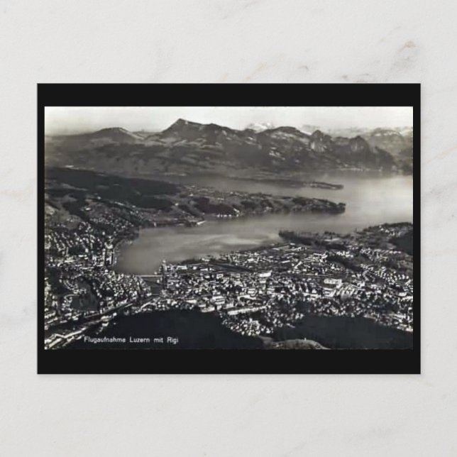 Gammalt vykort - Lucerne, Schweiz. (Framsida)