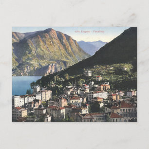 Gammalt vykort - Lugano - Paradiso, Schweiz