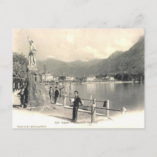 Gammalt vykort - Lugano, Schweiz
