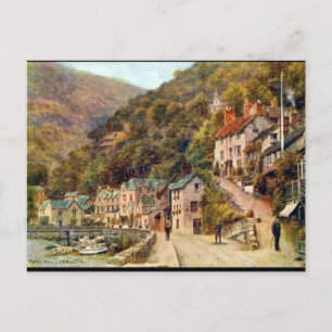 Gammalt vykort - Lynmouth, Devon
