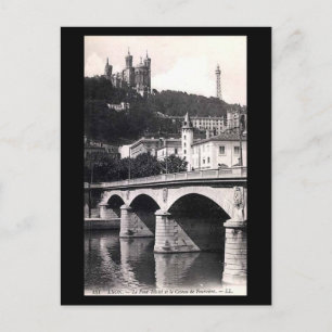 Gammalt vykort - Lyon, Pont Tilsitt