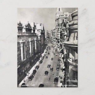 Gammalt vykort - Madrid, Spanien