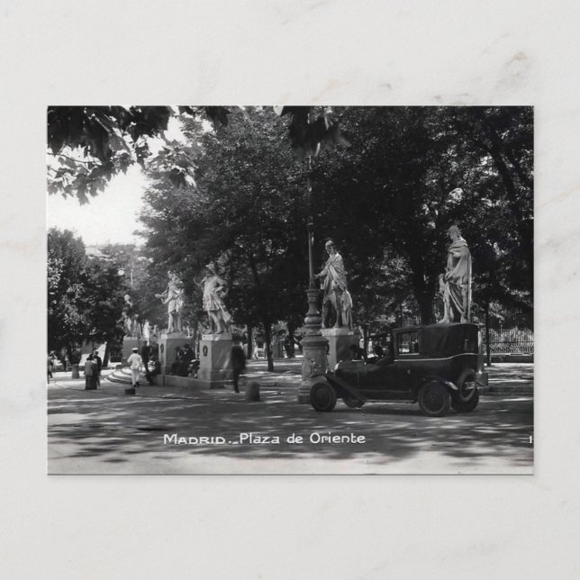 Gammalt vykort - Madrid, Spanien (Framsida)