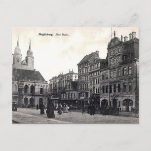 Gammalt vykort - Magdeburg, Tysklant