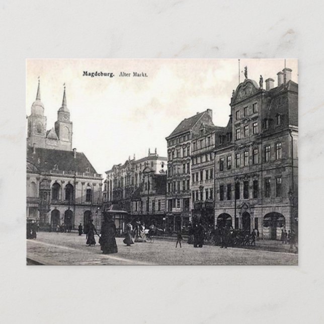 Gammalt vykort - Magdeburg, Tysklant (Framsida)