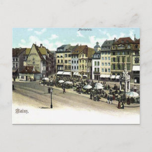 Gammalt vykort - Mainz, Tysklant