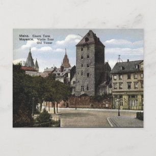 Gammalt vykort - Mainz, Tysklant