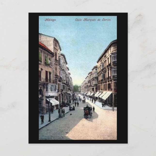 Gammalt vykort - Malaga, Spanien. (Framsida)