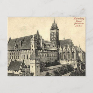 Gammalt vykort - Malbork/Marienburg, Polen