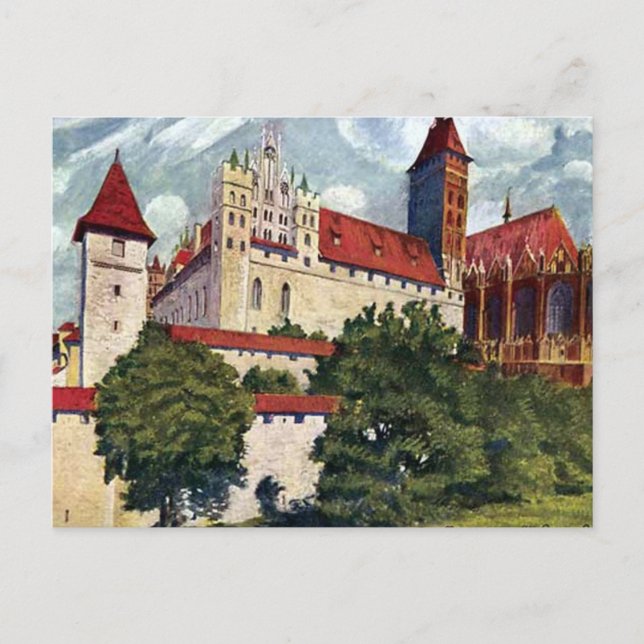 Gammalt vykort - Malbork/Marienburg, Polen (Framsida)