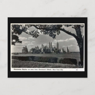 Gammalt vykort - Manhattan Skyline