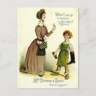 Gammalt vykort - Martin Chuzzlewit av Dickens