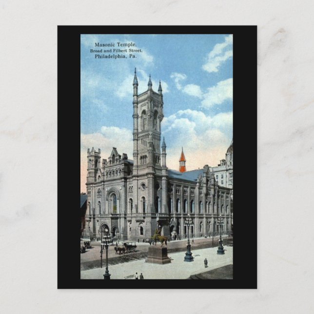 Gammalt vykort - Masonic Temple, Philadelphia PA (Framsida)