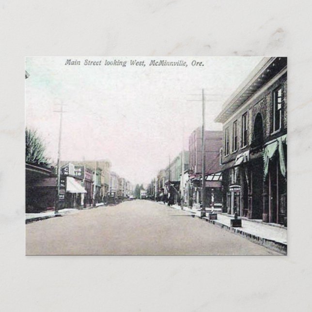 Gammalt vykort - McMinnville, Oregon, USA (Framsida)
