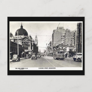 Gammalt vykort - Melbourne, Australien
