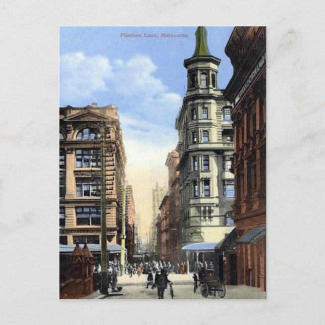 Gammalt vykort - Melbourne, Australien (Framsida)