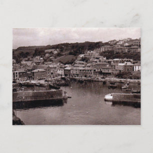 Gammalt vykort - Mevagissey, Cornwall