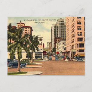 Gammalt vykort - Miami, Florida, USA