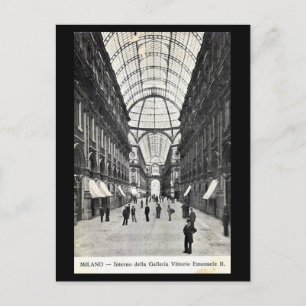 Gammalt vykort - Milano, Galleria