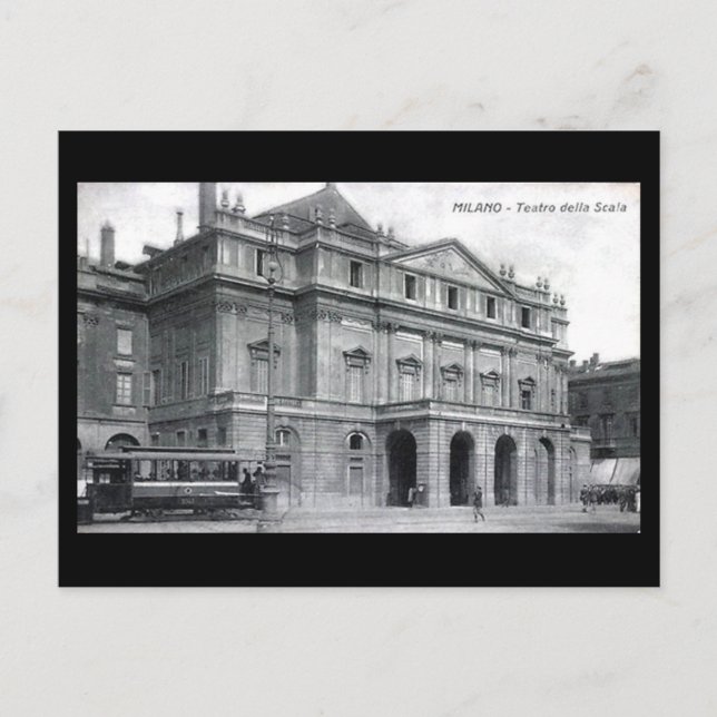 Gammalt vykort - Milano, La Scala Opera House 1913 (Framsida)