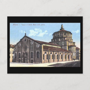 Gammalt vykort - Milano, Santa Maria delle grazie