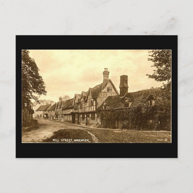 Gammalt vykort, Mill Street, Warwick Vykort (Framsida)