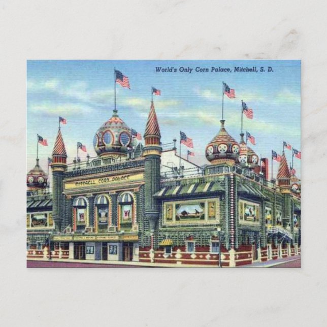 Gammalt vykort - Mitchell, South Dakota (Framsida)