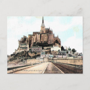 Gammalt vykort - Mont-St-Michel, Manche, Normandie