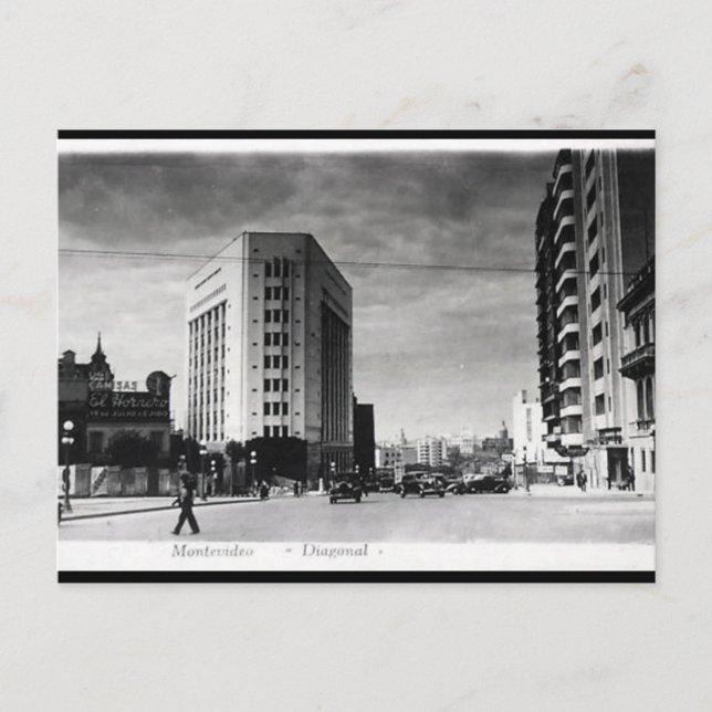 Gammalt vykort - Montevideo, Uruguay (Framsida)