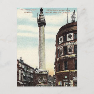 Gammalt vykort - Monument, London City
