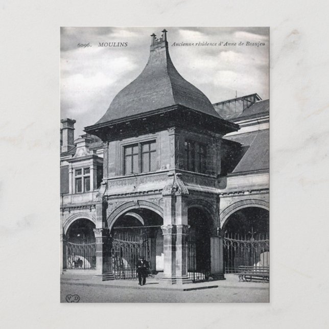Gammalt vykort - Moulins, Allier, Frankrike (Framsida)