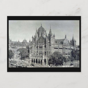 Gammalt vykort - Mumbai, Victoria Terminus