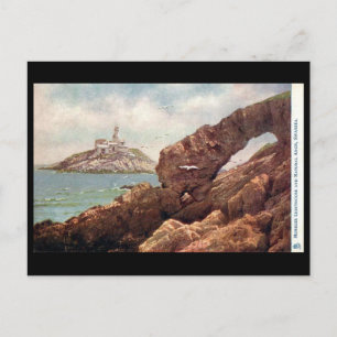 Gammalt vykort - Mumbles Lighthouse, Swansea