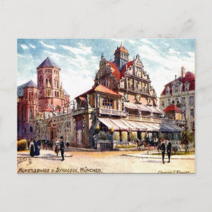 Gammalt vykort - München, Tysklant