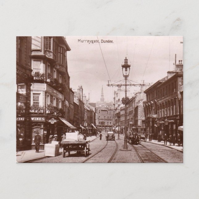 Gammalt vykort - Murraygate, Dundee (Framsida)