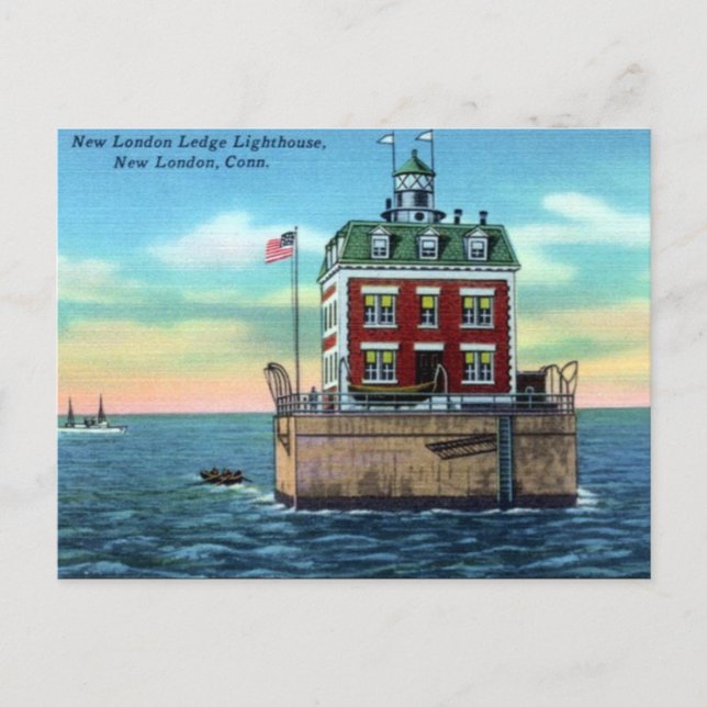Gammalt vykort - New London, Connecticut (Framsida)