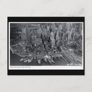 Gammalt vykort - New York City från luft