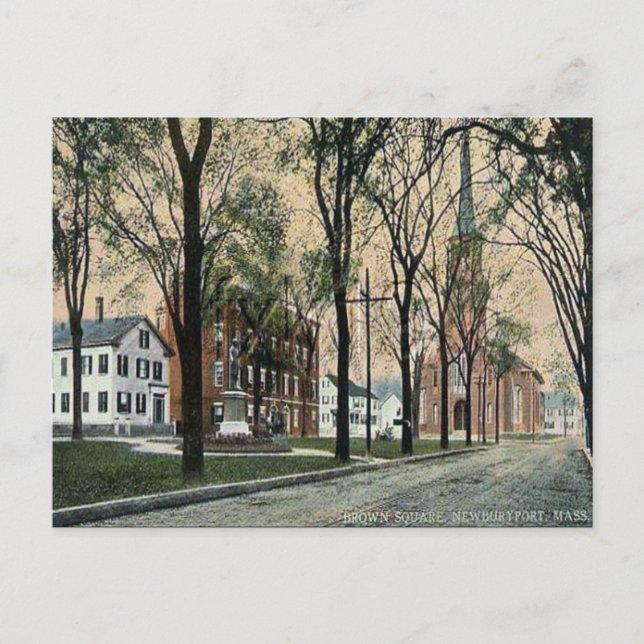Gammalt vykort - Newburyport, Massachusetts (Framsida)