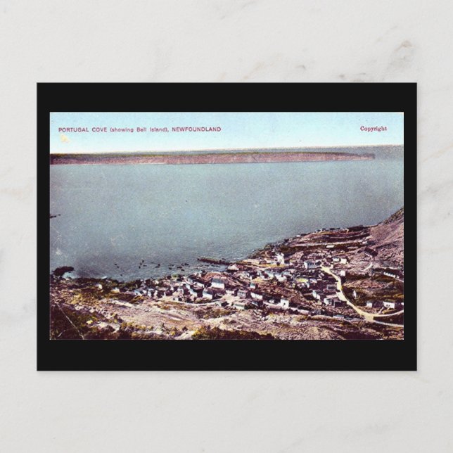 Gammalt vykort - Newfoundland, Portugal Cove & Bel (Framsida)