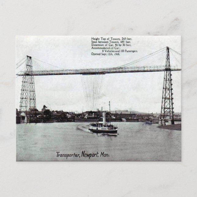 Gammalt vykort - Newport, Monmouth (Framsida)