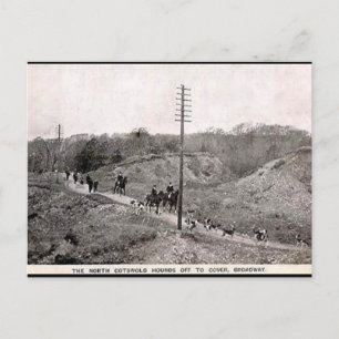 Gammalt vykort - North Cotswments Hunt, Broadway