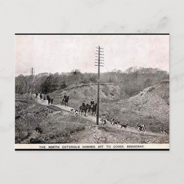 Gammalt vykort - North Cotswments Hunt, Broadway (Framsida)