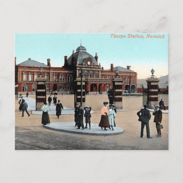 Gammalt vykort - Norwich (Framsida)