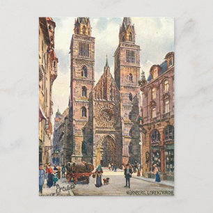 Gammalt vykort - Nürnberg, Tysklant