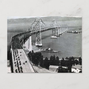 Gammalt vykort - Oakland Bay Bridge