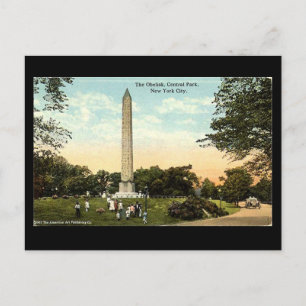 Gammalt vykort - Obelisk, Central Park, NYC, 1917