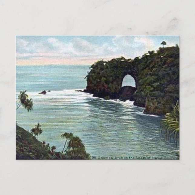 Gammalt vykort - Onomea Arch, Hawaii (Framsida)