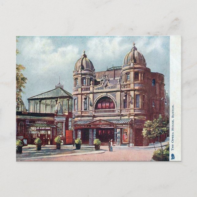 Gammalt vykort - Opera House, Buxton, Derbyshire. (Framsida)