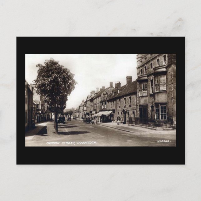 Gammalt vykort - Oxford St, Woodstock, Oxon (Framsida)