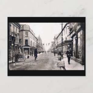 Gammalt vykort - Oxford Street, Swansea